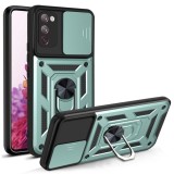 Husa pentru samsung galaxy s20 fe / s20 fe 5g, camshield protectie camera, inel magnetic, slide si snap, green