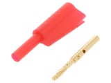 Mufă Banană 2mm 10A Roșie Lipită