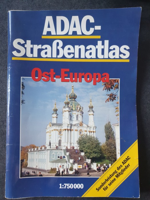 Atlas harta Europei de Est, 1993, in limba germana, 126 pagini, stare f buna