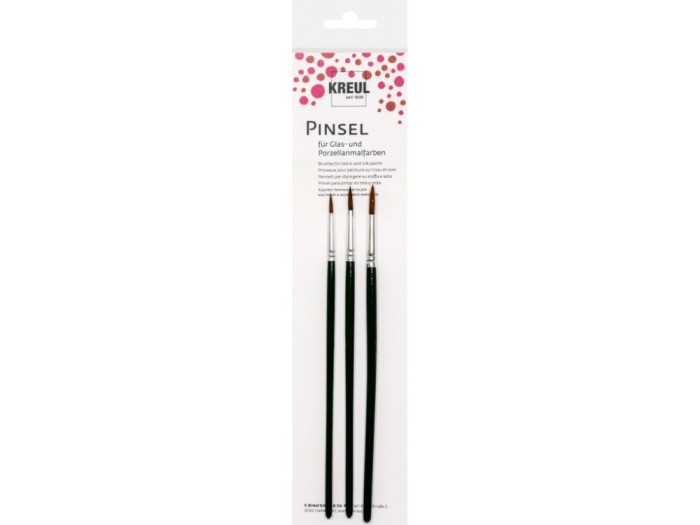 KREUL Brushes for Glass &amp; Porcelain paint 3/set