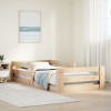 Cadru Pat Gossi 70x140 cm, Lemn Masiv Pin, Somiera, Tablie, Spatiu Depozitare, Stil Rustic, Pentru Dormitor