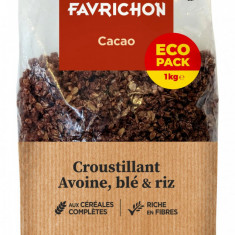 Musli crocant BIO cu cereale integrale si cacao, format economic Favrichon