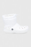 Crocs cizme de iarnă Classic Lined Neo Puff Boot culoarea alb 206630