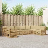 vidaXL Set canapea sectională 10 pcs Alb și Bej 363 x 185,5 x 73 cm 3392568