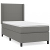 Pat box spring cu saltea, gri inchis, 90x190 cm, textil