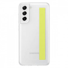 Husa de protectie telefon Samsung, Slim Strap Cover pentru Samsung Galaxy S21 FE, White