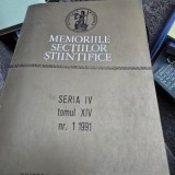 Memoriile Sectiilor Stiintifice Seria IV tomul IV nr. 1/1991