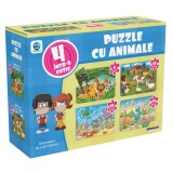 Puzzle 4 in 1, Smile Games, Animale (8, 12, 16, 24 piese)