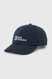 Jack Wolfskin șapcă Baseball culoarea bleumarin, cu imprimeu 1900675