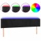 Tablie de pat cu LED, negru, 163x16x78/88 cm, catifea