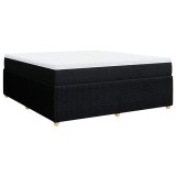 Cumpara ieftin Pat box spring cu saltea, negru, 180x200 cm, catifea