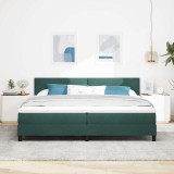 Cumpara ieftin Pat cu arcuri cu headboard Verde inchis 200 x 200 cm Catifea