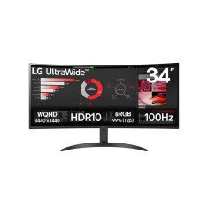 Monitor Gaming Curbat LED VA LG UltraWide&trade; 34", UWQHD (3440x1440), 100Hz, 5ms, Negru