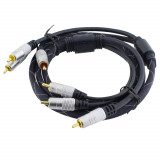 Cablu RCA tata x3, RCA tata x3, 1,5m, Gold Edition, L100791