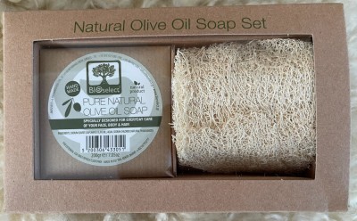 Sapun Pur Din Ulei De Masline si Burete Lufa 208 Gr Set Bioselect foto