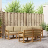Cumpara ieftin Set de canapele de exterior 7 buc. 7-Locuri Natural si Bej