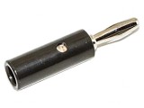 Mufă Banană 4mm 15A Neagră Nichelată pe Cablu