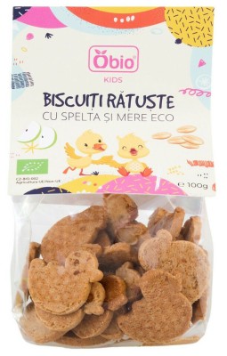 Biscuiti ratuste cu spelta si mere bio 100g Obio foto