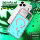 Husa compatibila cu iPhone 17 Pro, IceMag, MagSafe, Antisoc, contur Sky Blue