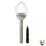 Cumpara ieftin Lampa solara LED inox sticla H 38.5 cm