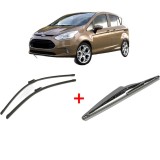 Cumpara ieftin Set 3 stergatoare FORD B-MAX (JK) din 2012, pentru parbriz si luneta fata si spate auto, Bosch Twin, din cauciuc siliconat rezistent, FORD