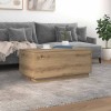 VidaXL Măsuță de cafea cu lumini LED, stejar artizanal, 90x50x40 cm