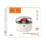 Umidificator Auto si Casa Hoco HX30, Difuzor Aromaterapie, 300ml, Alimentare USB, Lumina Ambientala, Portabil, Alb