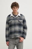 Levi&#039;s geaca din amestec de lana culoarea gri, de tranzitie, oversize, A6027