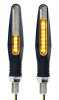 Semnalizatoare LED moto, 12 leduri, filet: M10, 12V, 9,5 x 2cm, negru