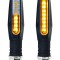 Semnalizatoare LED moto, 12 leduri, filet: M10, 12V, 9,5 x 2cm, negru