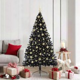 VidaXL Pom de Crăciun artificial pre-iluminat Negru 180 cm PVC 3397145