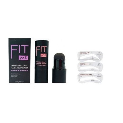 Stampila sprancene, Fit Me, Eyebrow Stamp, 3 Sabloane incluse, Dark Brown foto