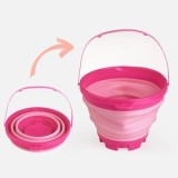 Găleată de plajă pliabilă, Roz Fucsia, &Oslash;21x10-15cm, CMCLASS