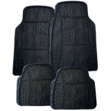 Set 4 Covorase Auto PVC RoGroup Negru, Model Anvelopa, Universal