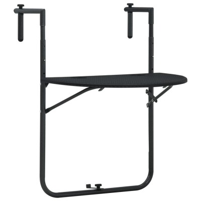 Gossi masa balcon suspendata negru 60x64x83,5 cm plastic aspect ratan foto