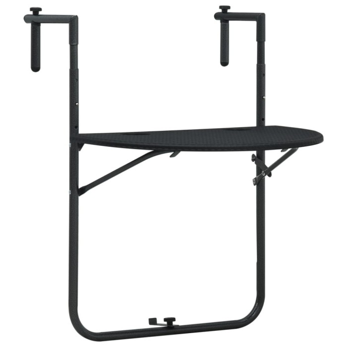 Gossi masa balcon suspendata negru 60x64x83,5 cm plastic aspect ratan
