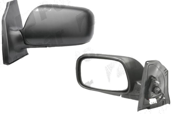 Oglinda exterioara Toyota Corolla (E12) 01.2002-12.2003 Partea Dreapta Crom Convex Electrica Fara Incalzire, carcasa neagra cu primer, 3 pini, conect