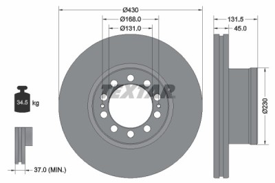 TEXTAR 93291200 Disc frana foto