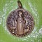 G400-Raritate-Pandativ medalion vechi Papa Sfantul Benedict-CSSML-NDSMD-CSPB-IVB-VRS-NSMV-SMQI- bronz masiv aurit, diametrul 5 cm.