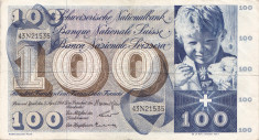 ELVETIA 100 FRANCS FRANCI 1964 VF foto