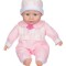 Papusa bebelus, fetita, cu costum de bebe si corp moale, roz, inaltime 35 cm, 3 ani+