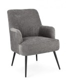 Cumpara ieftin Fotoliu otel negru textil gri inchis Ernestine 60x67x79 cm