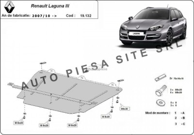 Scut metalic motor Renault Laguna 3 III fabricat incepand cu 2007 APS-19,132 foto
