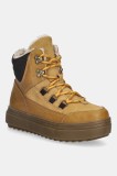 U.S. Polo Assn. botine ICY007 culoarea galben, cu toc plat, izolat, ICY007W/EUH1