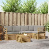 vidaXL Set de canapele de exterior 6 pcs Alb și gri deschis 3391856
