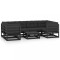 Set mobilier gradina cu perne, 7 piese, negru, lemn masiv pin