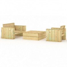 Set mobilier de grădină, 3 piese, lemn masiv pin tratat