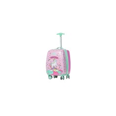 Valiza Troler pentru Copii, model unicorn, roz, copolimer ABS, 22L, 30x21x50cm