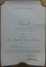 Brevet Ordinul Steaua Republicii Socialiste Romania// 1967 foto