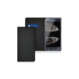 Husa pentru Samsung Galaxy J5, Piele naturala, Negru, 39196.01